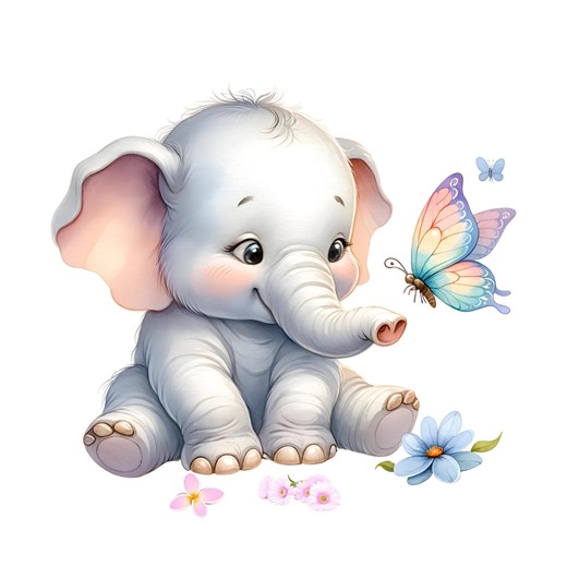 Baby Elephant Fabric Panel Set of 6 • Cotton Sateen, Sewing Quilting - Etsy