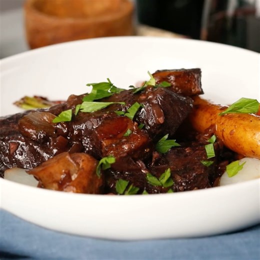 This quintessential recipe for Beef Stew in Red Wine Sauce from Jacques Pépin relies on robust red wine for the deep-flavored sauce. GET THE RECIPE: bit.ly/3Va34Me | Food & Wine