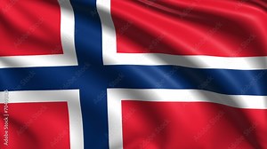 flag of Norway with fabric structure; looping