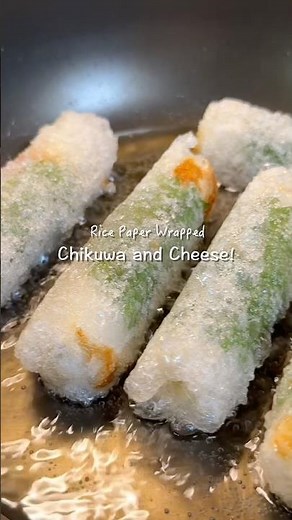 Crispy rice paper rolls! #chikuwa #ricepaper