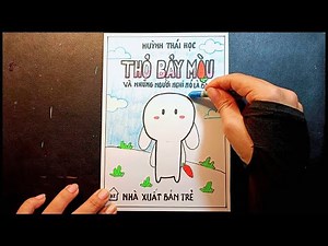 Thiết kế bìa sách - mĩ thuật lớp 9 bài 5 - thiết kế bìa sách lớp 9 - vẽ bìa sách thỏ bảy màu -KCart3