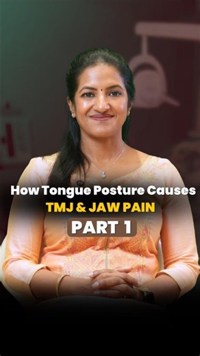 Dhivya Dilipkumar on Instagram: "Part 1 Did you know your tongue posture plays a crucial role in TMD and jaw pain? When the tongue rests correctly on the roof of the mouth (palate), it supports the entire jaw structure. But when this support is lost, the TMJ starts compensating, leading to jaw tension, pain, clicking sounds, headaches, and even posture-related issues. Poor tongue posture can also affect the airway, trigger mouth breathing, and contribute to sleep-related problems. Sometimes, sma