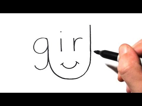 How to Draw a Girl Using the Word Girl