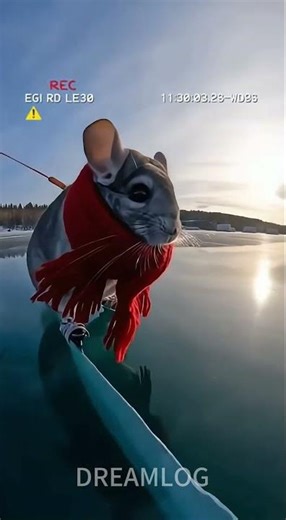 Even chinchillas learned to dance on ice ❄️🐭⛸️ #shorts
