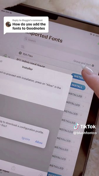 Replying to @Maggie Here’s how to install fonts to goodnotes!! #goodnotes5 #goodnotesplanner #goodnotestutorial #goodnoteshack #goodnotesfonts #fontsforgoodnotes #handwritingfonts #writingfonts #goodnoteshandwriting #fontbundles #favoritefonts #fontaddict