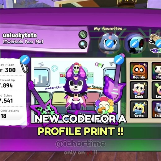 New code for an AD profile print in Dandy's World..!! #dandysworld #dandysworldroblox #goob