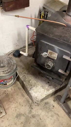 Used oil burner, wood stove conversion