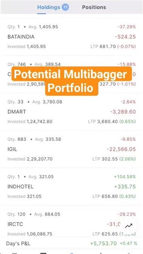 Potential Multibagger Portfolio #viksitanalyst
