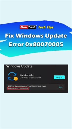 How to Fix Windows 11/10 Update Error 0x80070005 (2026 Guide) #windowstips #windowsupdate