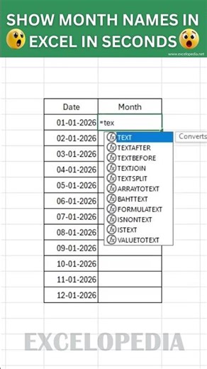 Get Month Name from Date in Excel (TEXT Formula) #excelopedia #learnexcel #excelformula