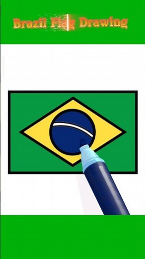 Brazil Flag Drawing #drawing #drawingtutorials #brazil
