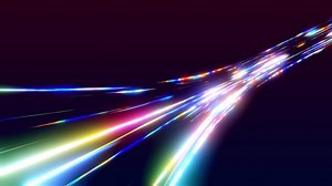 3d vj loop, abstract background with futuristic flow of multicolor glow lines. Light streaks fly pass camera or flight through data flow. Neon glowing rays in motionHi tech light flow. Speed of light. | Premium Stock Video Footage