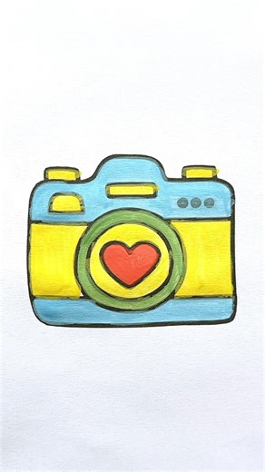 Photo camera 📸✨🩵💛 #art #color #camera #artist #drawing #shorts #colors #cute