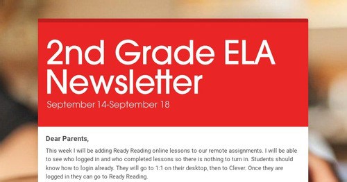 2nd Grade ELA Newsletter