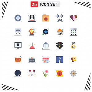 Descargar paquete de interfaz de usuario de 25 colores planos básicos de ingeniería de mecanización video ciencia aplicada detalle elementos de diseño vectorial editables gratis