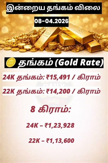 Today Gold Rate Tamil | இன்றைய தங்கம் விலை | Daily Gold Tamil