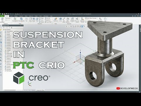 Suspension Bracket Modeling in PTC Creo | Step-by-Step Mechanical Design Tutorial | DEVELOPMECH