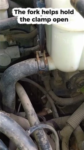 Fork Trick for Holding Reservoir Hose Clamps #CarCare