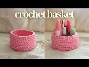 crochet basket for beginners (no sewing, any size) using t-shirt yarn!