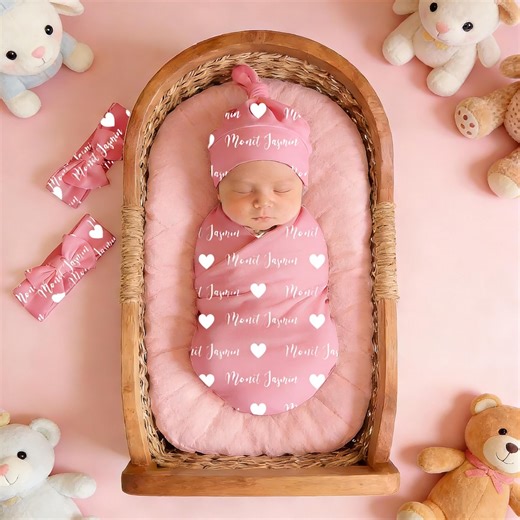 Newborn Blanket & Hat, Personalized Baby Swaddle Blankets, Custom Nursery Supplies, Customized Name Swaddle Blanket,baby Shower Gifts - Etsy Hong Kong