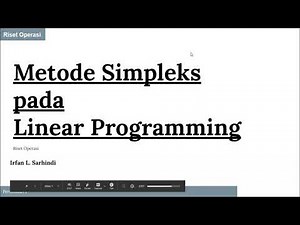 RO2 - Memahami Metode Simpleks Linear Programming dengan Mudah