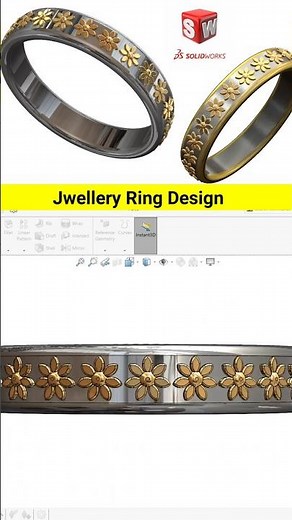 How to Make Ring Design in Solidworks #jwellery #design #solidworks