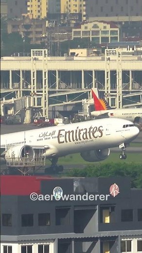 EMIRATES B777-300ER takeoff at Manila Airport #shorts #aviation #emirates #b777 #takeoff #plane