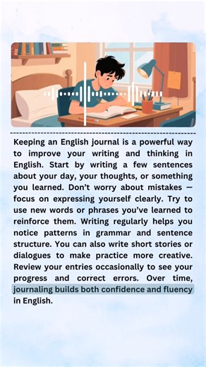 Keeping an English journal is a powerful way to improve your Writing Skills 📖 🌍 #writing #englishlanguage #englishtips | English Fluency Hub