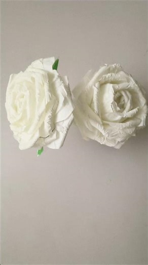 white 🌹 diy l Napkin rose l easy rose form tissue l paper flower making #art #flowers #craft #diy