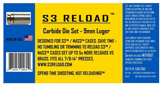 S3 RELOAD - Reloading die setup - Shell Shock NAS3 and BRASS cases
