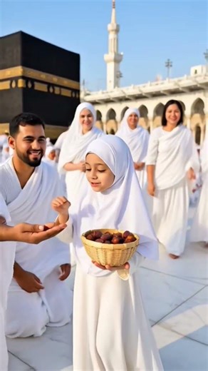 Look at how a flower from heaven is giving gifts to all the people of the Kaaba, Alhamdulillah #m...
