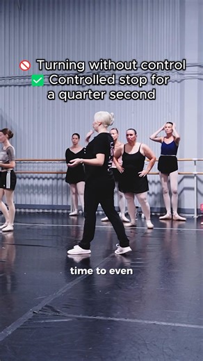 When you practice piqué turns, don’t think about spinning endlessly without control. Try to find that quarter of a second where you almost “stop” inside the turn. Just enough to breathe and place yourself. If you only keep turning, you lose control, and the turns will spill out. Many dancers think the solution is always more speed. But if there’s not enough speed, the turn won’t complete. And if there’s too much speed, it will throw you off balance or even push you out of your pointe shoes. The 