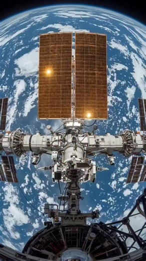 Astrovibe Studio | A breathtaking view of the ISS during solar array rotation, overlooking Earth’s Mediterranean and the revived Mesopotamian Marshes. This... | Instagram