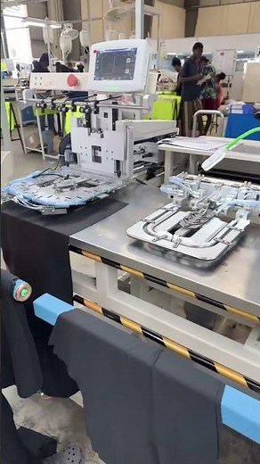 Pocket setting machines for back pocket in customer garment factory