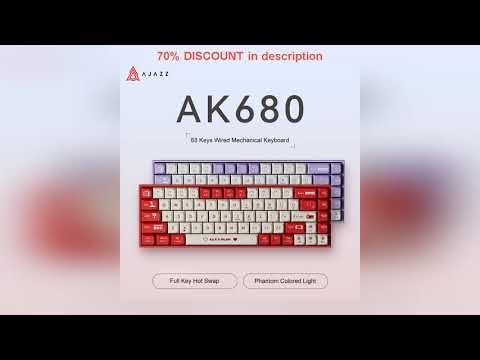 #AJAZZ AK680 Gaming Mechanical Keyboard ABS Keycap 68 Keys Wired Wireless Bluetooth Keyboard Hot Sw