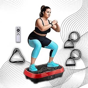 WANKO Vibration Plate Exercise Machine - Shake Plate Vibration Platform with 2 Pull Ropes - Lymphatic Drainage Machine for Shaping, Wellness, Recovery, and Weight Loss for Men and Women