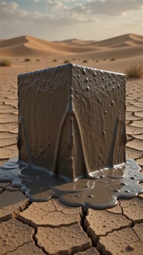 🕋 Epic Kaaba Transformation in the Desert | Liquid Clay to Sacred Structure | Cinematic AI Art 🏜️✨