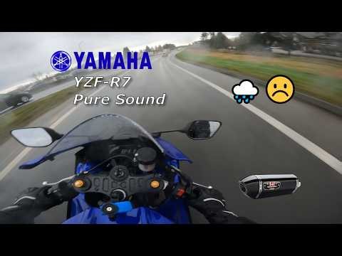 Yamaha R7 RAW POV Pure Sound | Rainy Afternoon Commute | No Talking | 4k