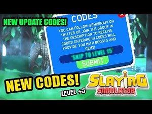 [CODE]⚔️Slaying Simulator New Codes!⚔️❄️ | LEVEL UP CODES❄️Roblox