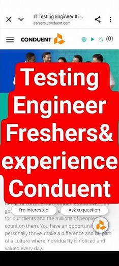 Testing Engineer at Conduent,