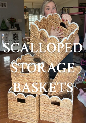 Effortless Organization with Scalloped Storage Baskets
