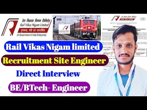 Railway Vikas Nigam Ltd Recruitment 2025 | RVNL Site Engineer Jobs | Railway Contract Basis Job |