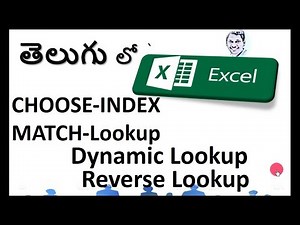Excel in Telugu:INDEX - MATCH and Dynamic lookup formula