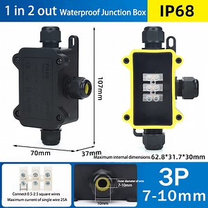 [Hot Item] 3 Way Waterproof Connector Box Mini Junction Box with PC Plastic and Terminal Outdoor IP68