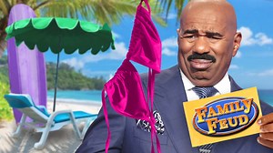 Outrageous answer stuns #SteveHarvey! You found a bikini at the beach. You did what with it?? 👙👙👙 #FamilyFeud | Family Feud