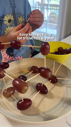 easy kids activity - building with grapes and toothpicks | Lily b Coco - Silly Miss Lily From Paisley's Corner
