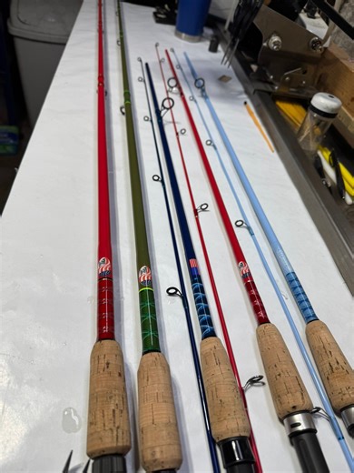 Custom Rod Builders | All my fishing rods I’ve been working on the past week and a half are all done for my customers. | Facebook