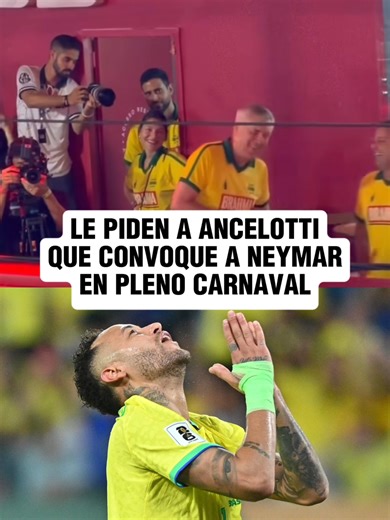 ¡QUIEREN A NEYMAR EN LA SELECCIÓN! 🇧🇷🔥 Carlo Ancelotti disfrutaba de los carnavales en Brasil, cuando el cantante Léo Santana le pidió delante de todos que vuelva a llevar Neymar Jr a la Selección de Brasil.