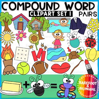 Compound Words Clipart Pairs Set 1 of 4