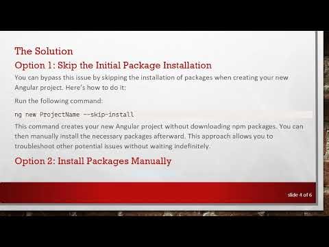 Troubleshooting ng new Command: Why Is It Stuck on Installing Packages?